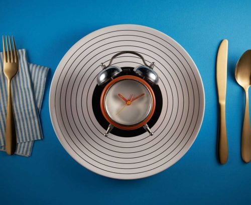 Clock on a plate
