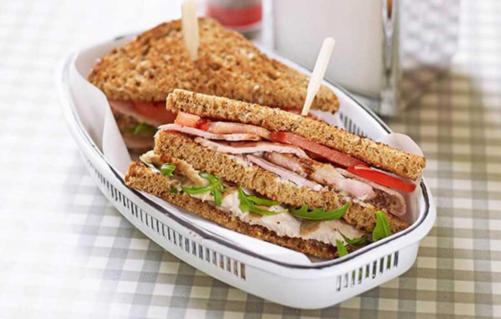 Healthier club sandwiches