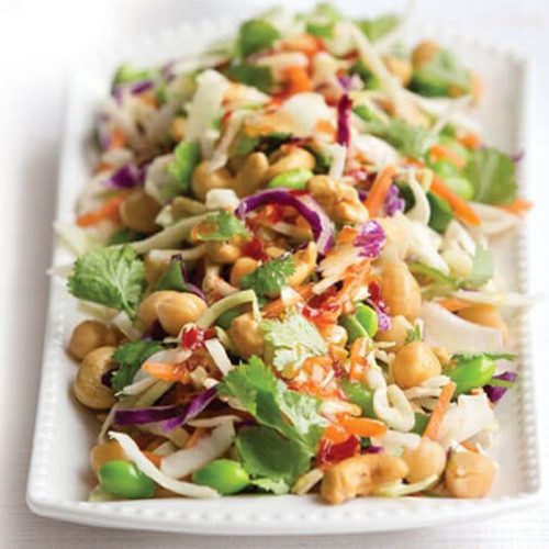 Asian cabbage, chickpea and edamame salad