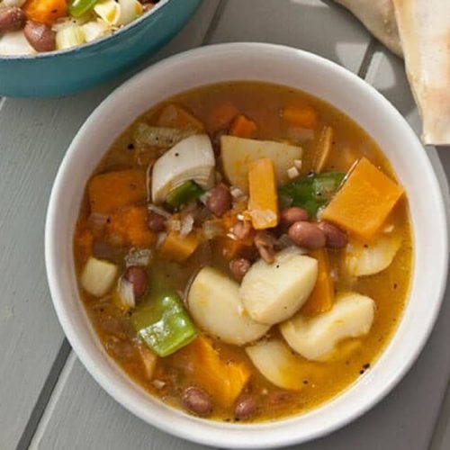 Vegan golden veg and bean stew