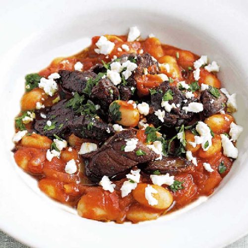 Lamb and white bean stew with feta
