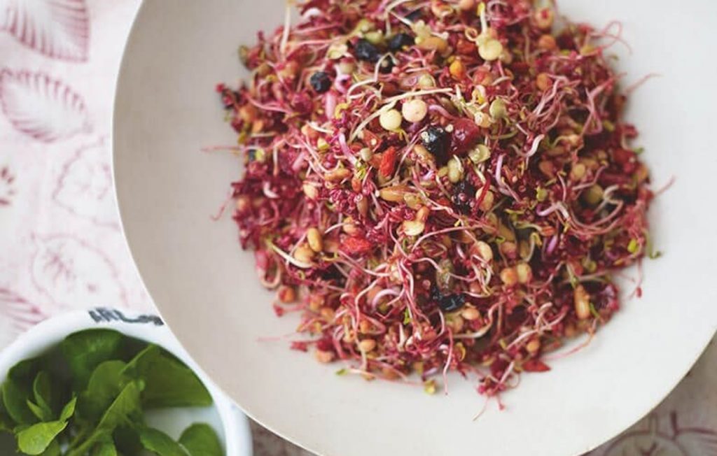 Vegan quinoa and beetroot salad