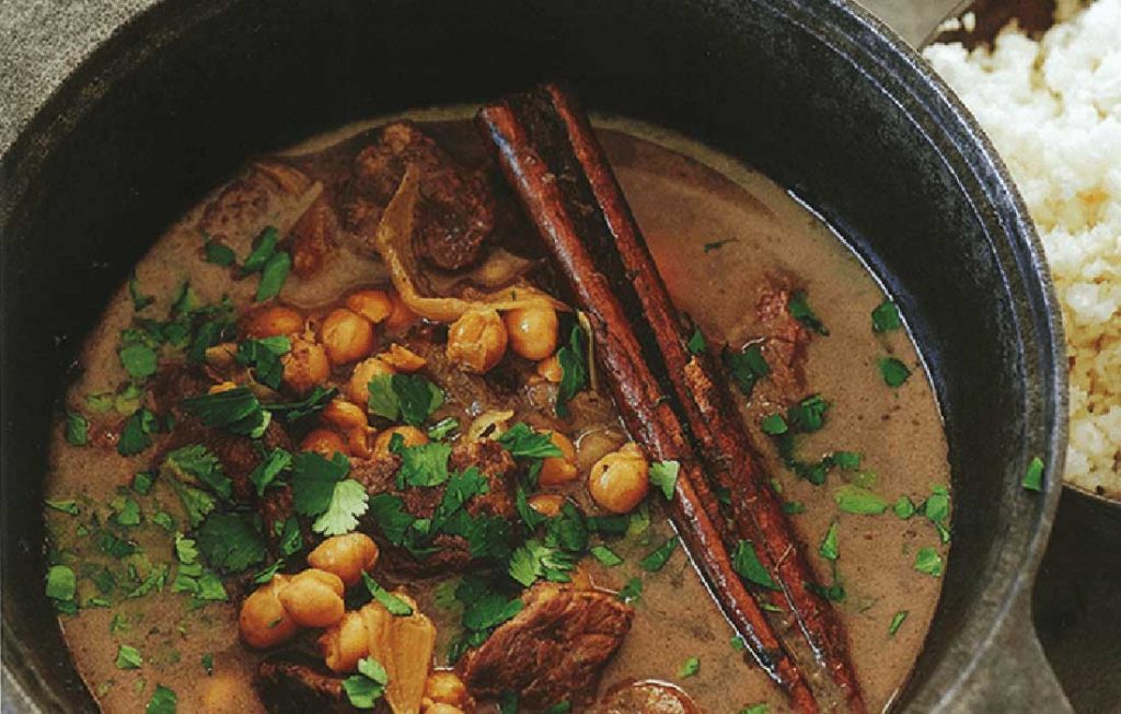 Moroccan beef with dates and chickpeas