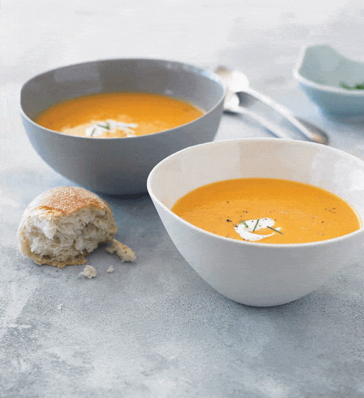 Spicy sweet potato and pumpkin soup