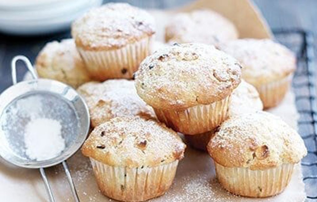 Passionfruit and white chocolate muffins