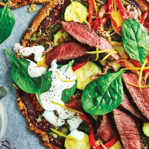 Middle Eastern lamb pizza