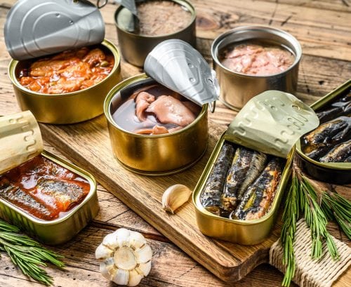 A selection of canned fish