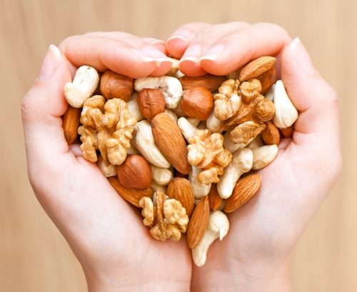 Two handfuls of nuts
