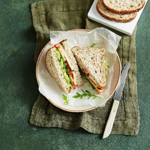Herby haloumi and avocado sandwiches