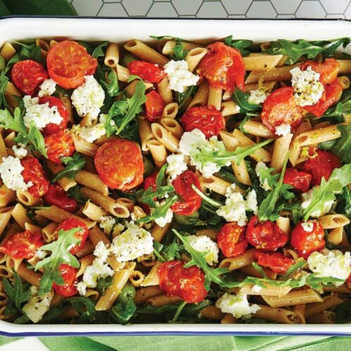 Roasted tomato, ricotta and olive pasta