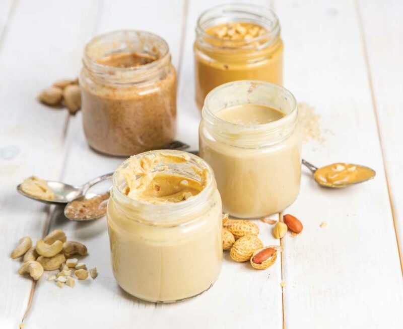 Jars of nut butters