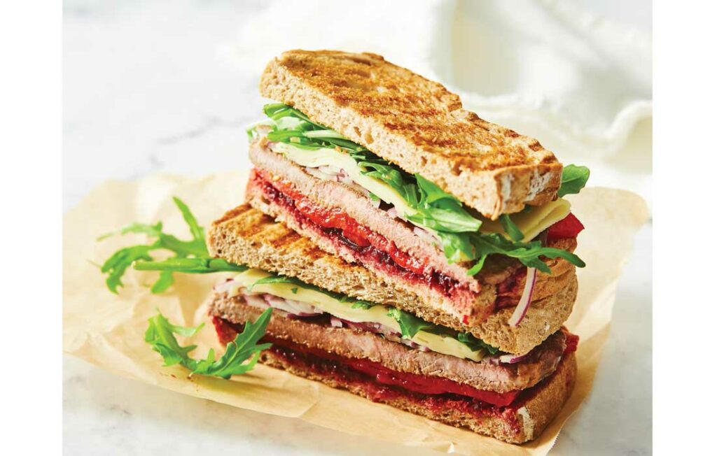 Ultimate steak sandwich with beetroot relish