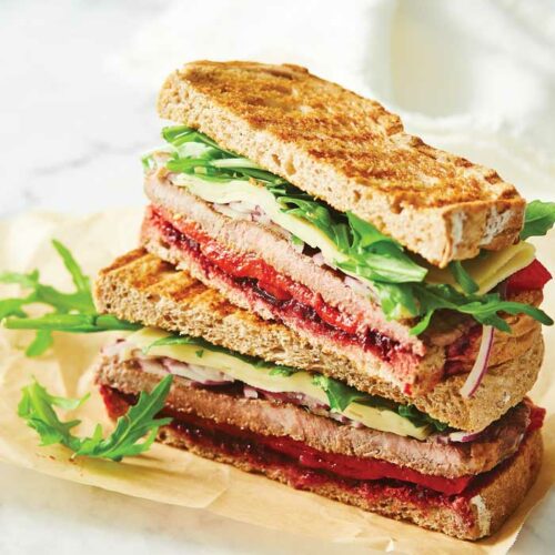 Ultimate steak sandwich with beetroot relish