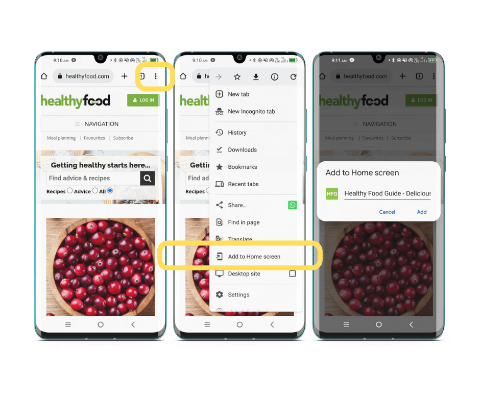 healthyfood.com on Android