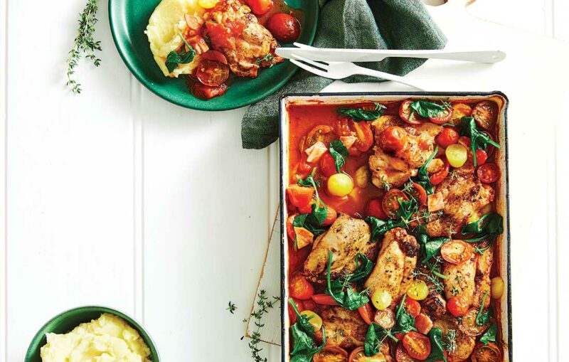 Chicken chasseur traybake - Healthy Food Guide