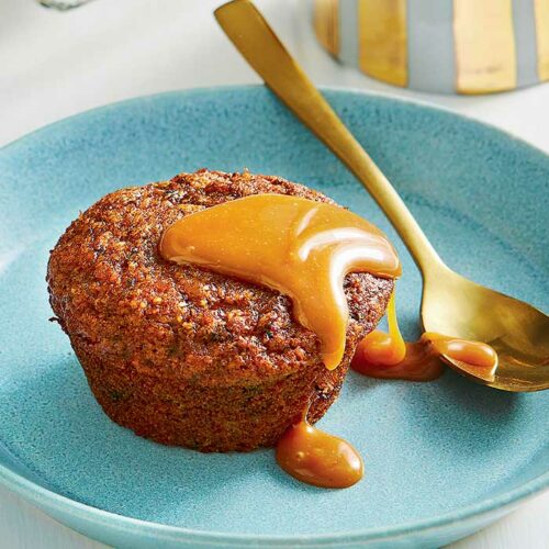 Gluten-free sticky date puddings with caramel sauce