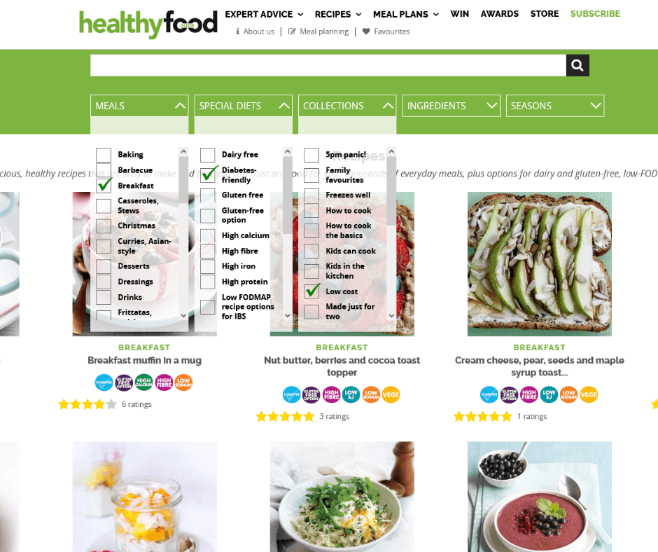 Recipe Filter - healthyfoodguide.com