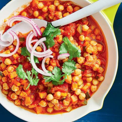 Spiced chickpea ‘baked beans’