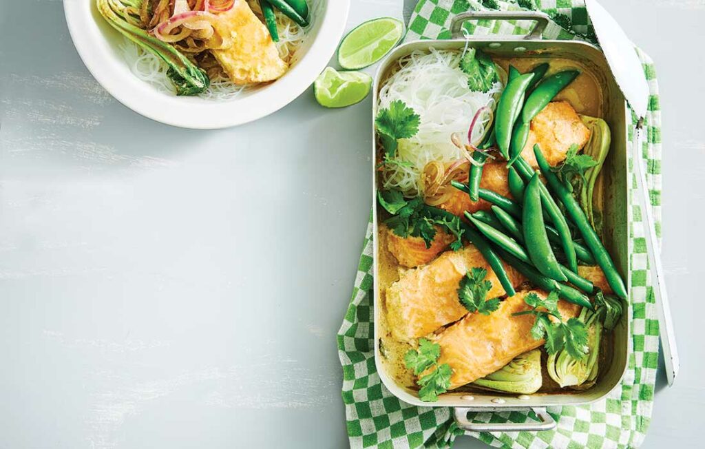 Thai green curry fish bake