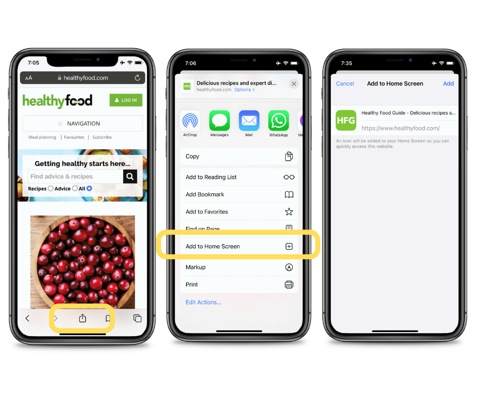 iOS Apple healthyfood.com