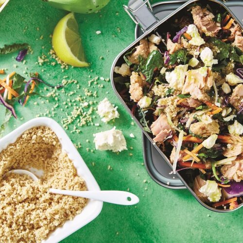 Chilli tuna, couscous and slaw salad