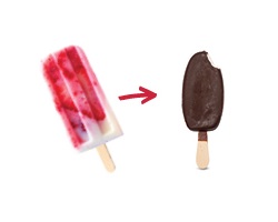 DIY fruit popsicle instead of a chocolate-coated ice-cream