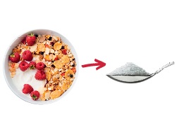 Juicy berries on cereal instead of sprinkling with refined white sugar