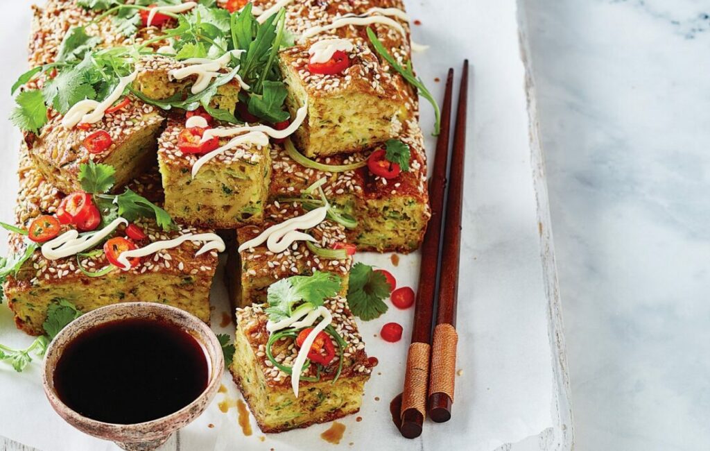 Asian-style zucchini and noodle slice