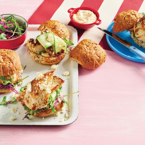 Chicken and feta burgers