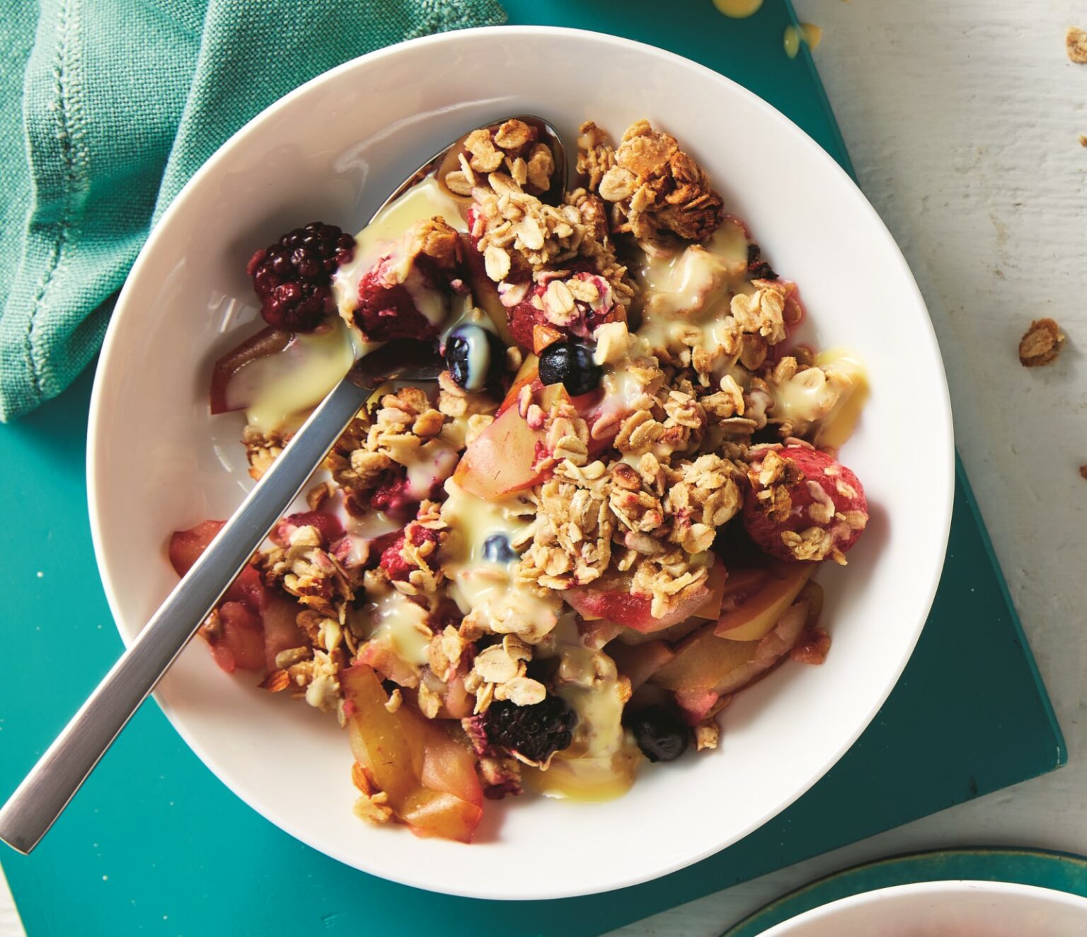 Apple and mixed berry crumble