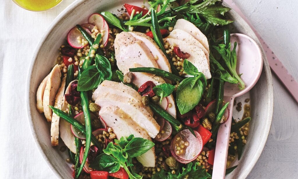 Chicken and buckwheat salad with raw and roasted vegies - Healthy Food ...